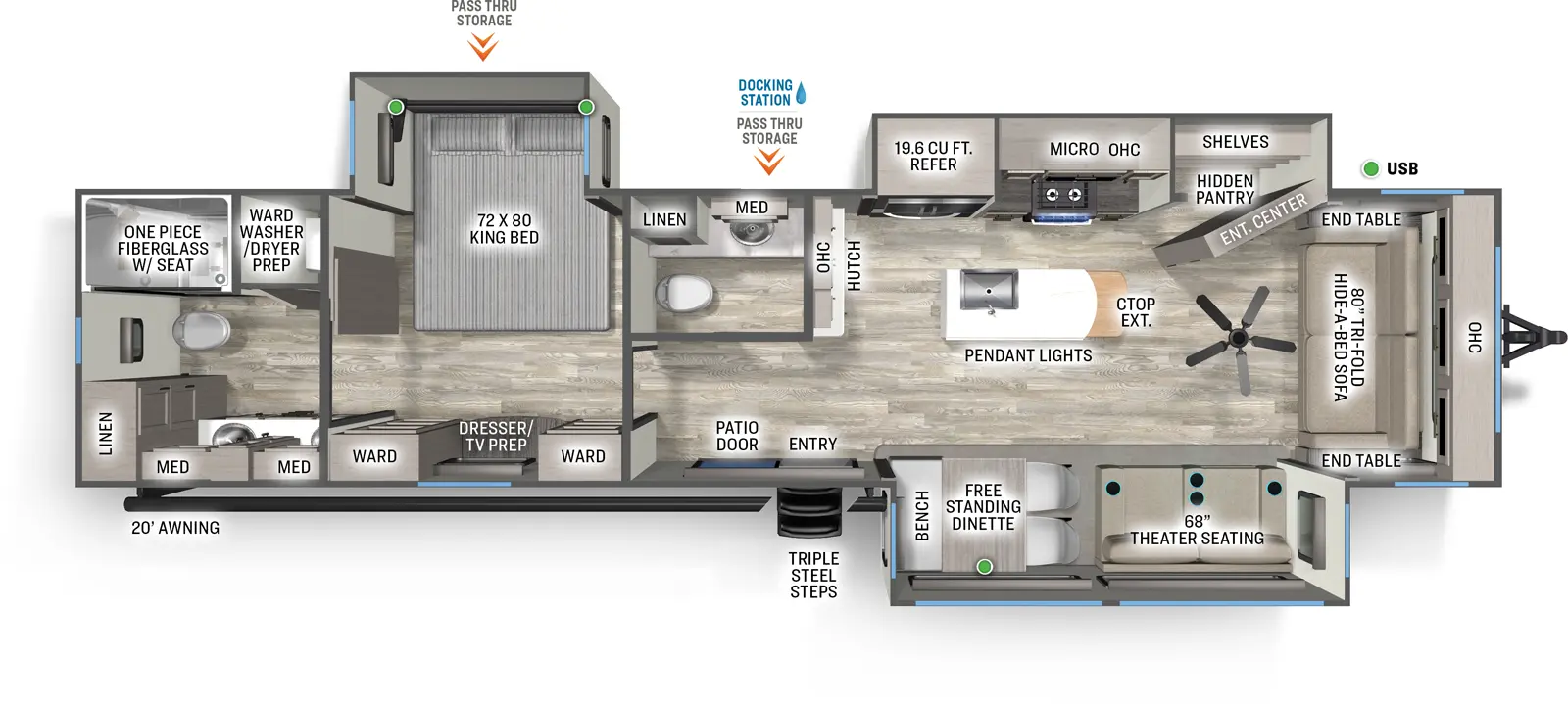 Sierra Destination 388JW Floorplan